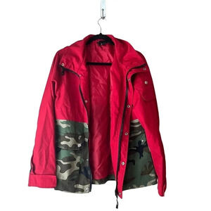 Fingercroxx Red Camoflauge Men’s Jacket Size Medium Outerwear Camo